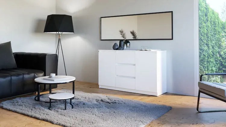 Biała długa komoda 200 cm S3-S94