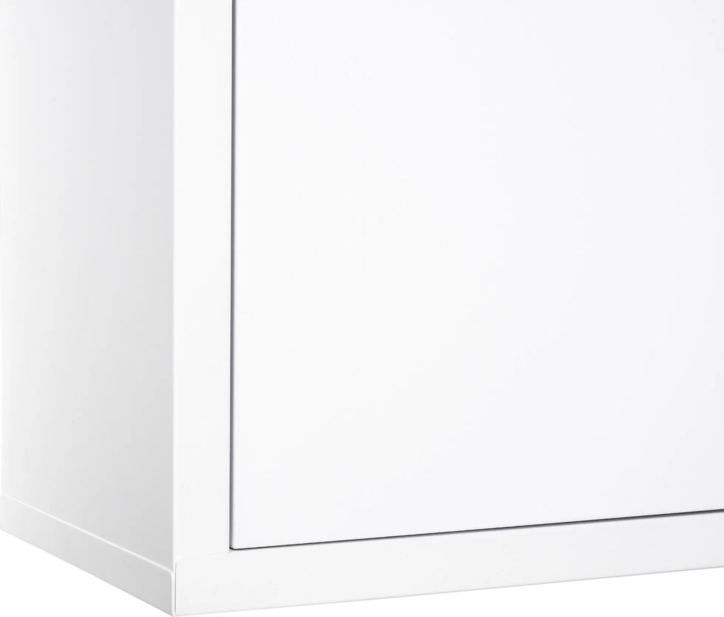 kleankin Apteczka szafka na lekarstwa apteczka pierwszej pomocy z zamkiem 3 półki stal kolor biały