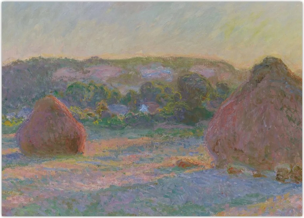 Obraz na szkle - Claude Monet, Stacks of Wheat (End of Summer) , reprodukcje (70x50 cm)