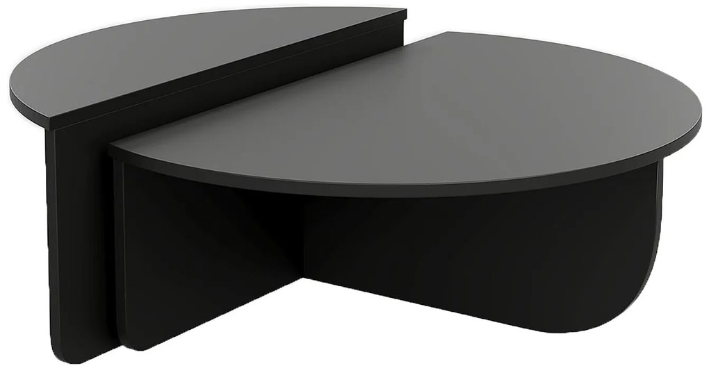 Zestaw 2 stolików kawowych - Czarny - ALOEVA