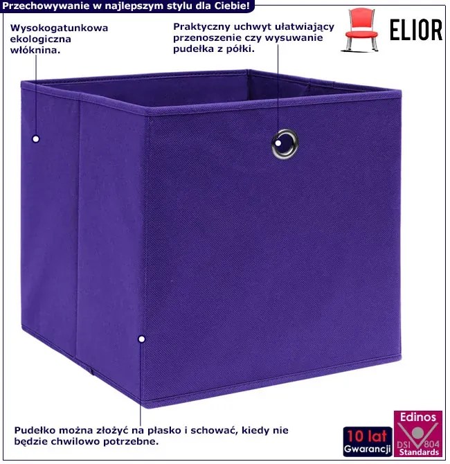 Fioletowy komplet 4 pudełek do przechowywania B8-C91