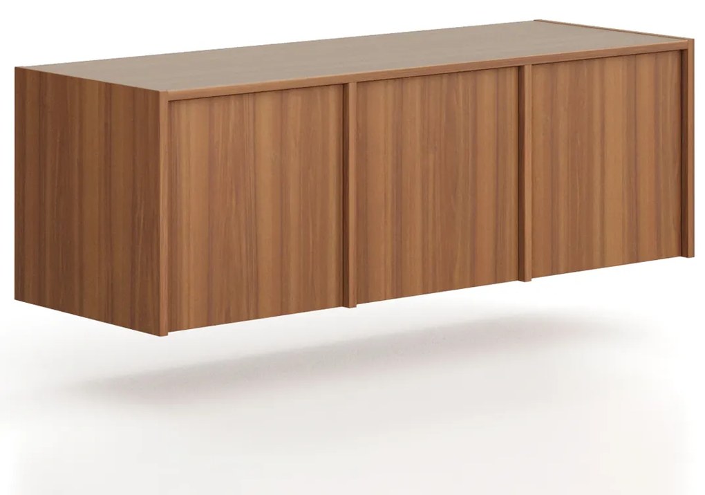 Nadstawka do szaf FRAME, 3x drzwi, 1299 x 450 x 427 mm, zamek PUSH, orzech