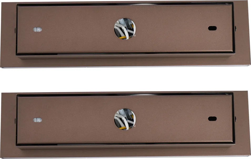 Zestaw 2 nowoczesnych lamp ściennych z regulacją, ciemny brąz, z USB-C, w zestawie LED - Modric