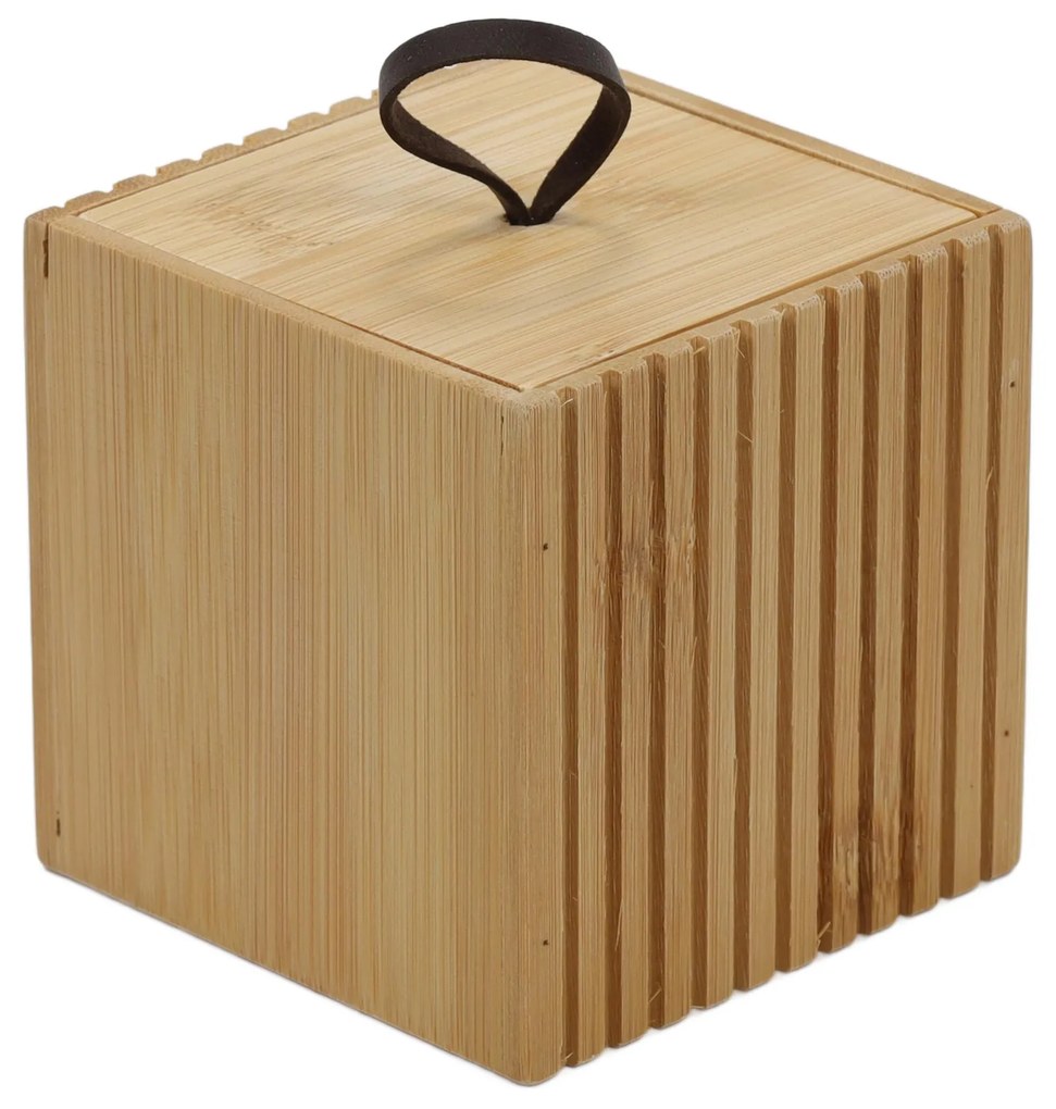 Bambusowy organizer do łazienki, 9 x 9 x 9 cm
