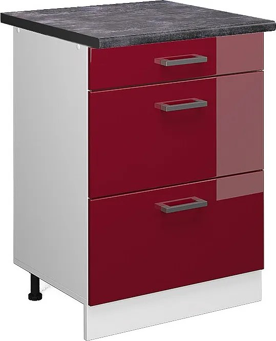 Szafka dolna do kuchni czerwony połysk 60x60x81.6 r-line