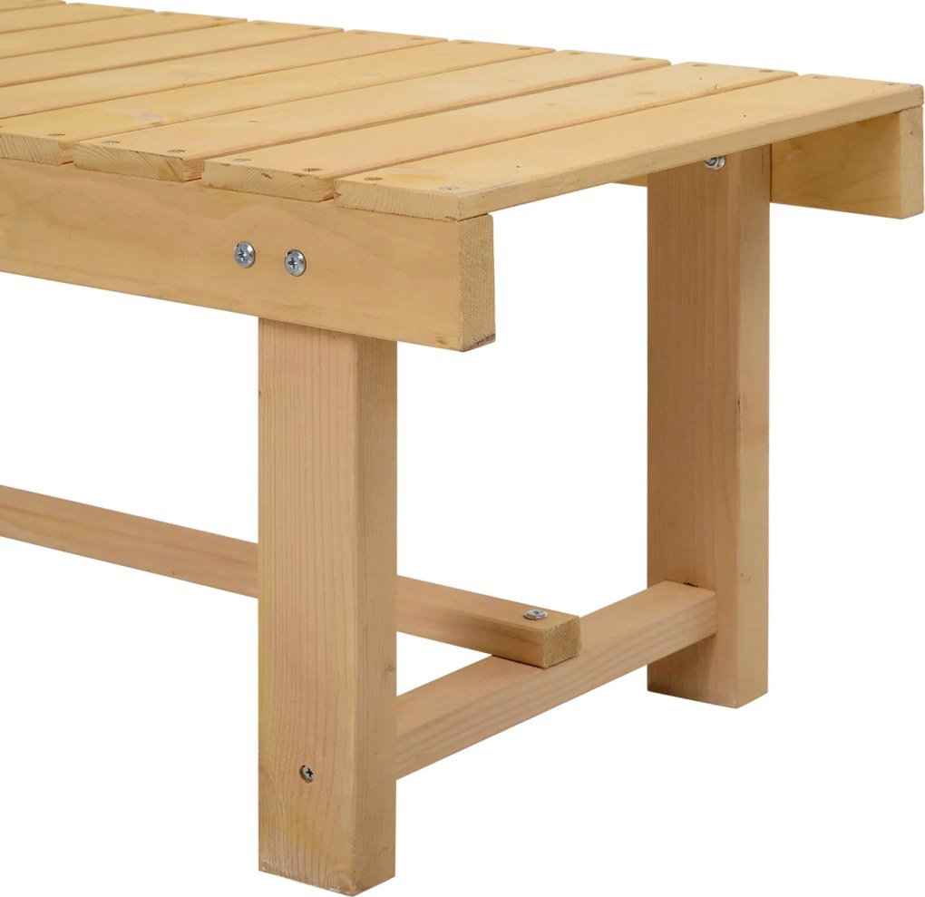 Outsunny Ławka Ogrodowa Rustykalna Lite Drewno Brązowa 2 Osoby 110x38cm | Aosom PL