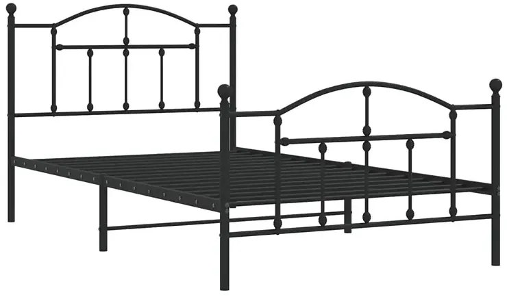 Czarne metalowe łóżko industrialne 100x200cm C1-W48