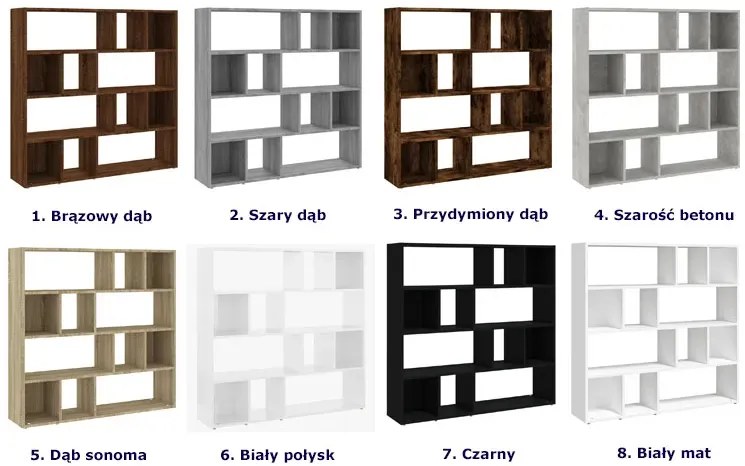 Biały otwarty regał na książki A7-T25