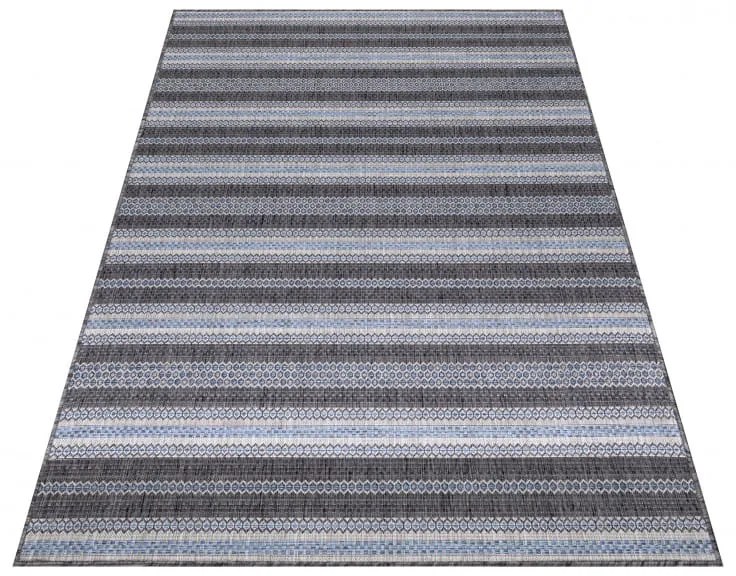 Dywan zewnętrzny Sunny paseczki antracyt 80 cm x 150 cm