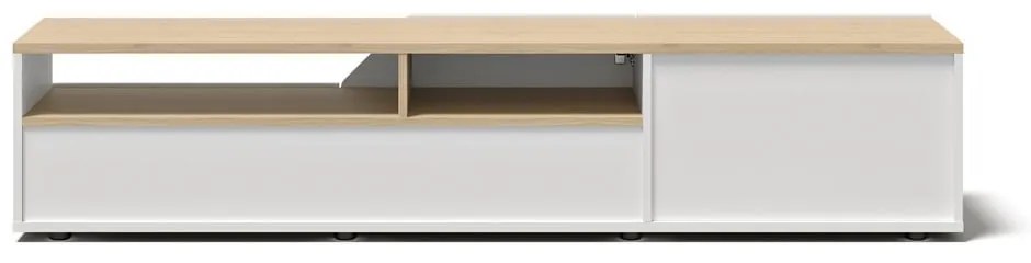 Biała szafka pod TV w dekorze dębu 180x38 cm Verone – TemaHome