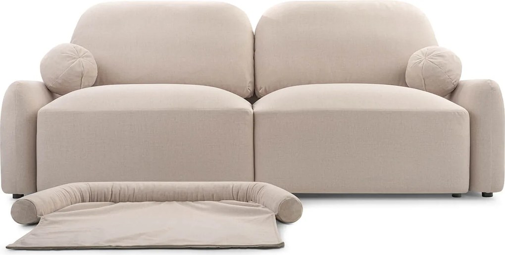 Sofa z Funkcją Spania SORENO Beżowa Nowoczesna