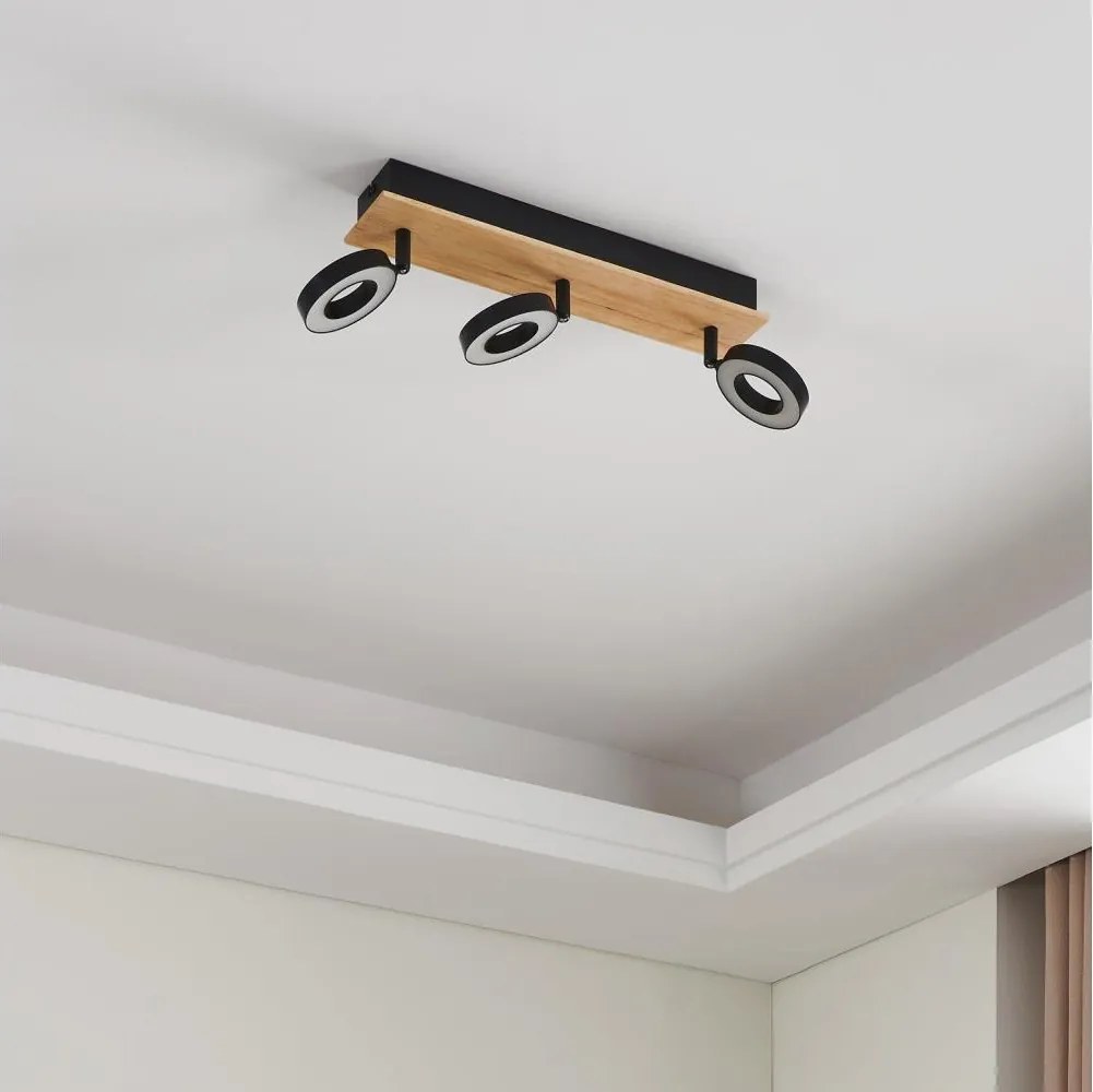 Eglo 901204 - Oprawa punktowa LED RIELVES 3xLED/4,2W/230V czarna/brązowa