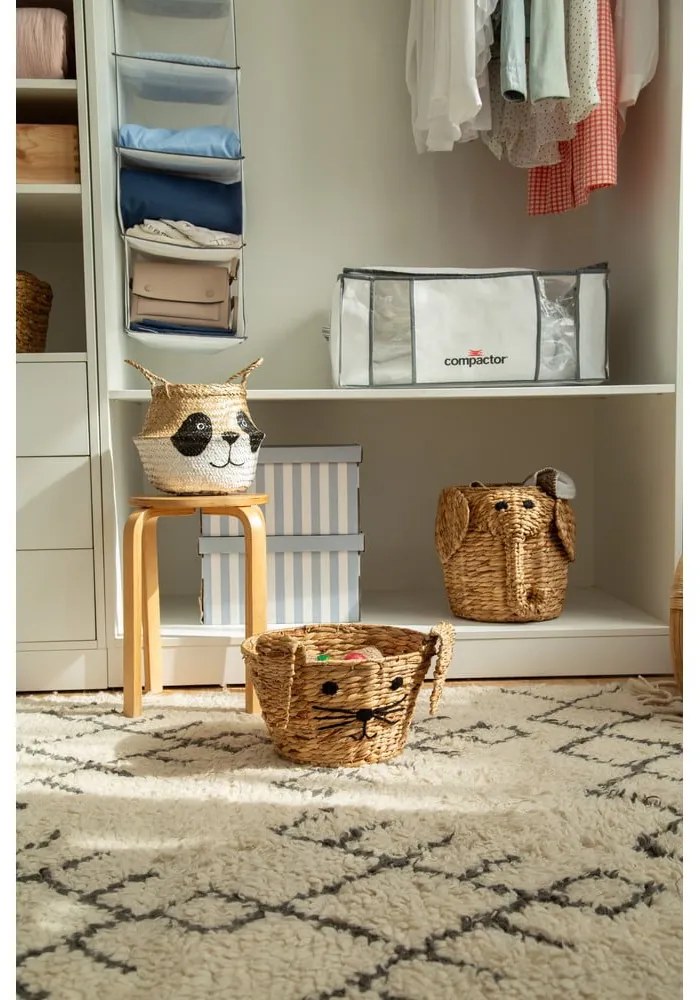 Dziecięcy kosz na zabawki z hiacyntu wodnego w naturalnym kolorze ø 30x35 cm Elephant – Compactor