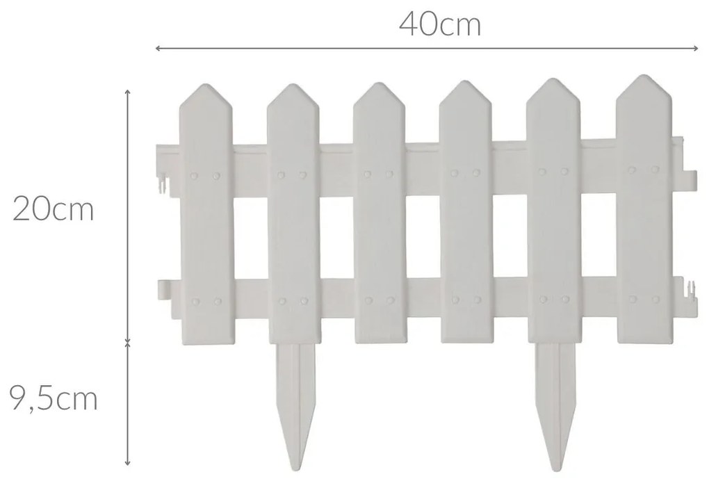 Palisada ogrodowa, tworzywo sztuczne, 40 x 20 cm