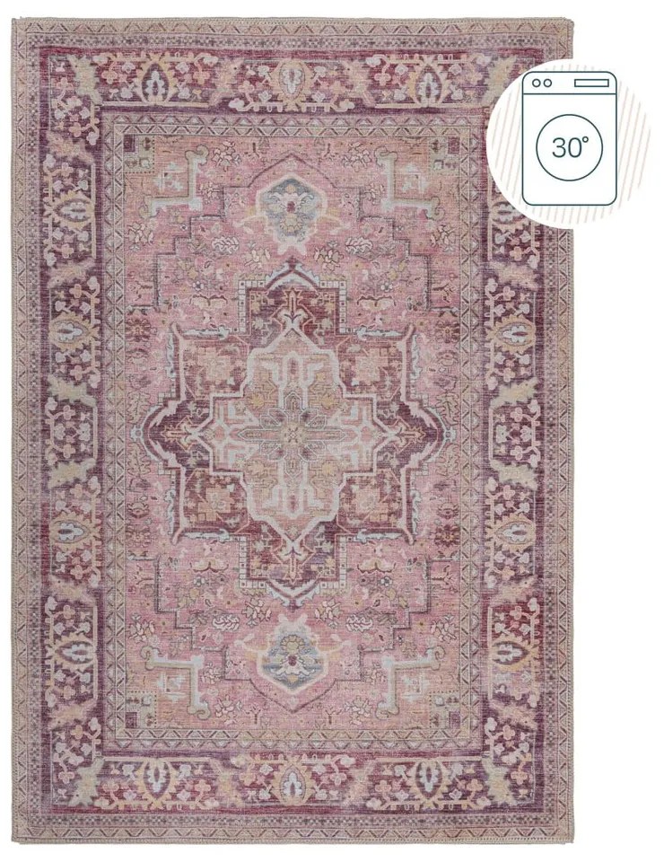 Jasnoczerwony dywan z mieszanki włókien z recyklingu odpowiedni do prania 200x290 cm Windsor – Flair Rugs