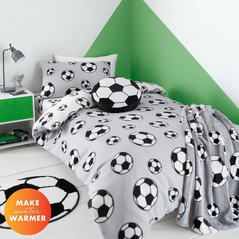 Flanelowa pościel dziecięca do łóżeczka 120x150 cm Football – Catherine Lansfield