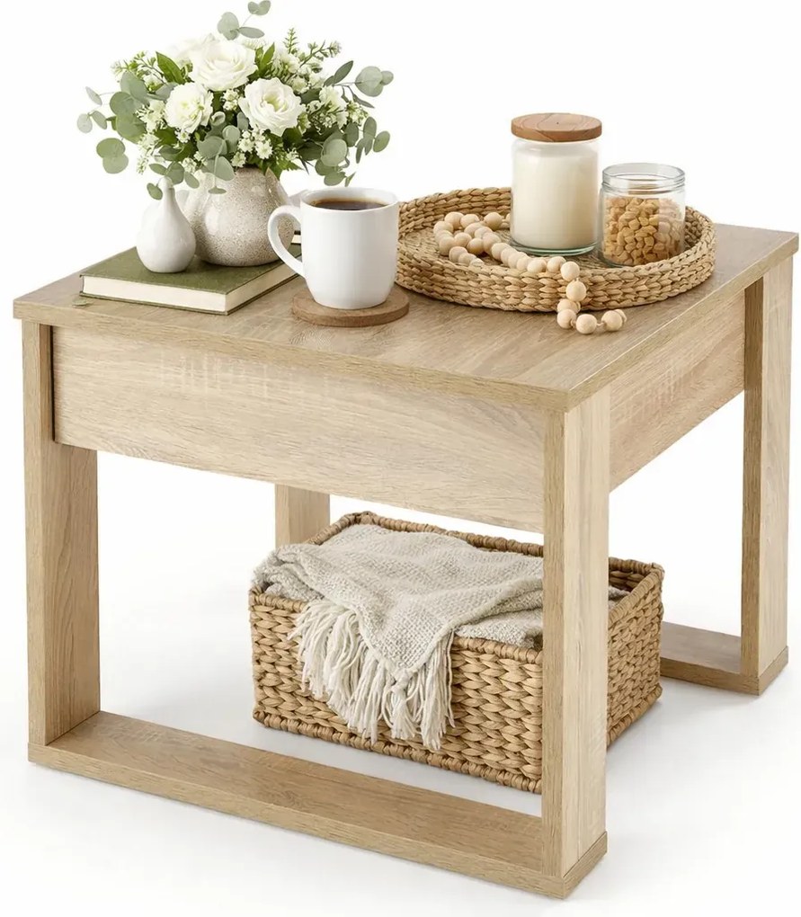 Kwadratowa ława z szufladą dąb sonoma A2-Z06