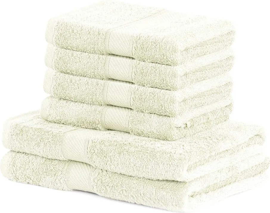 Komplet 6 jasnobeżowych ręczników DecoKing Bamby Ecru