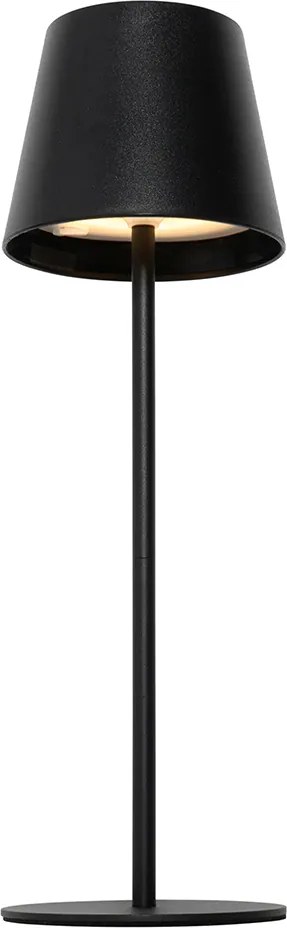 Lampa stołowa czarna z wbudowanym ściemniaczem i ładowaniem LED IP54 - Murdock