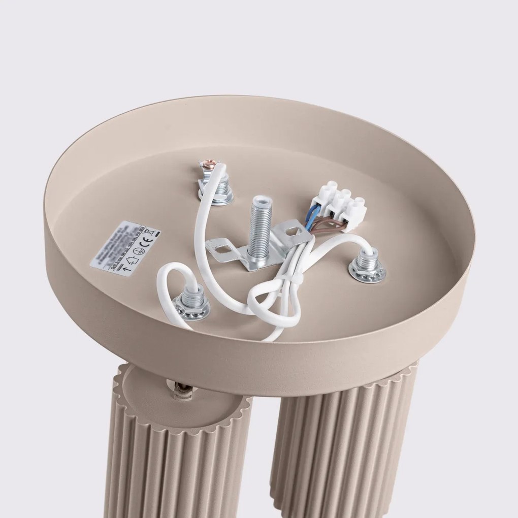 Plafon trzypunktowy KARBON 3P taupe okrągły SOLLUX  LIGHTING