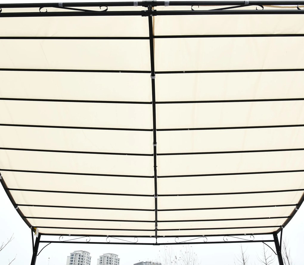 Outsunny Pergola Ogrodowa 3x3 297x297 cm Zadaszenie Tarasu Kremowa | Aosom PL