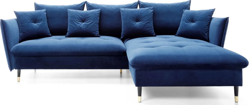 Granatowy narożnik pikowany rozkładany E4-R91