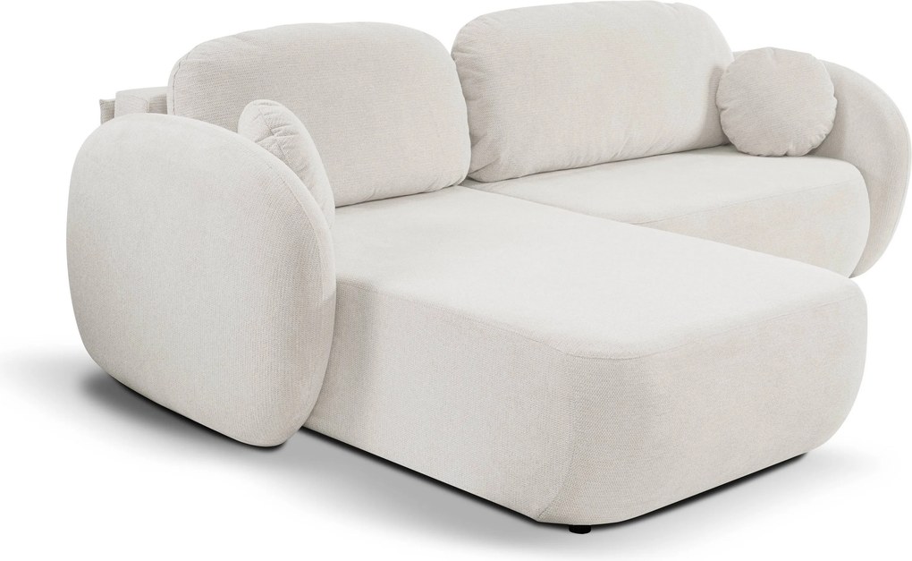 Masseno Narożnik AMICO z funkcją spania i pojemnikiem na pościel Narozniki L, Rozkładana sofa - Biały, ARAGON 01