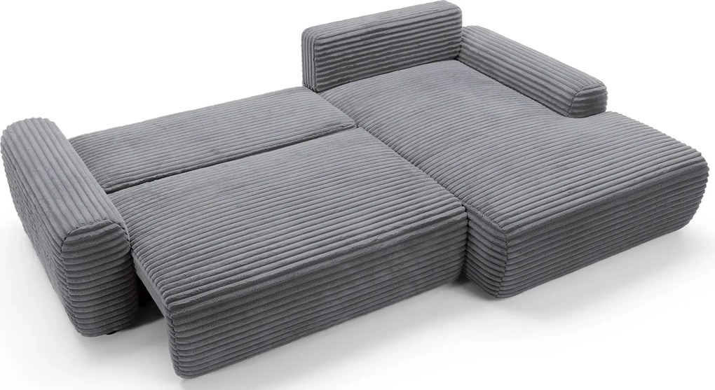 Ciemnoszary narożnik sztruksowy do salonu C9-F72