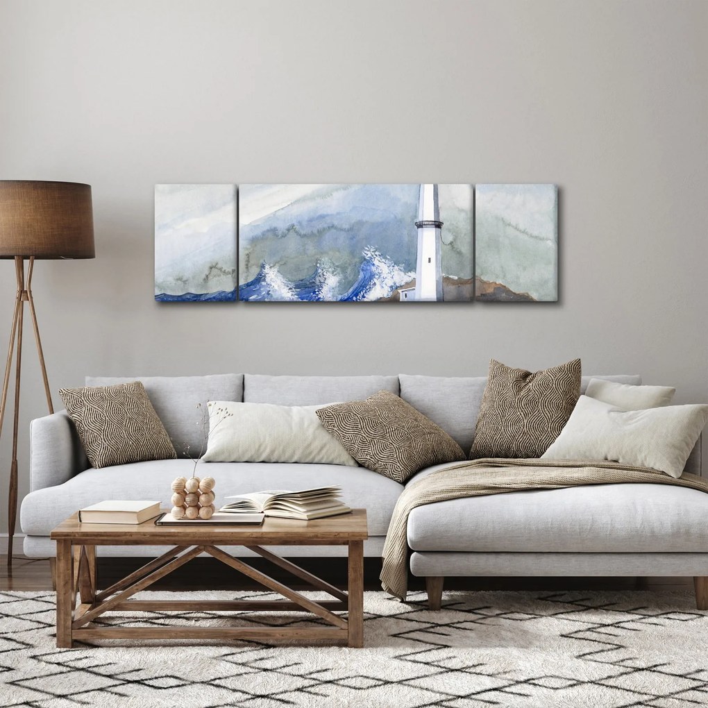 Obraz malowania latarni morskiej (170x50 cm)