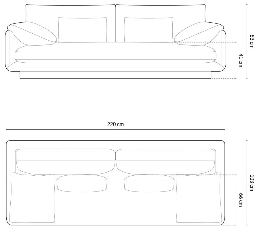 Różowa aksamitna sofa 220 cm Torino – Micadoni