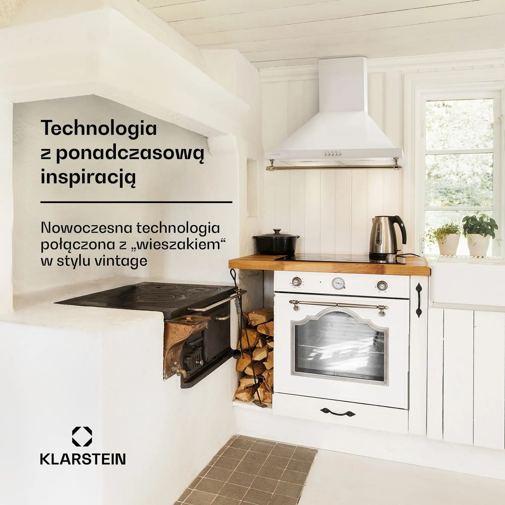 Klarstein Monthblanc 599.2m³/h 60cm Okap Retro Biały