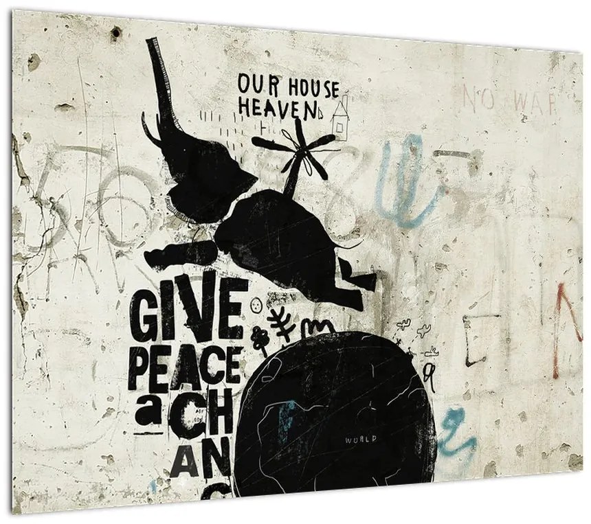 Obraz na szkle - Słoń nad ziemią (70x50 cm)