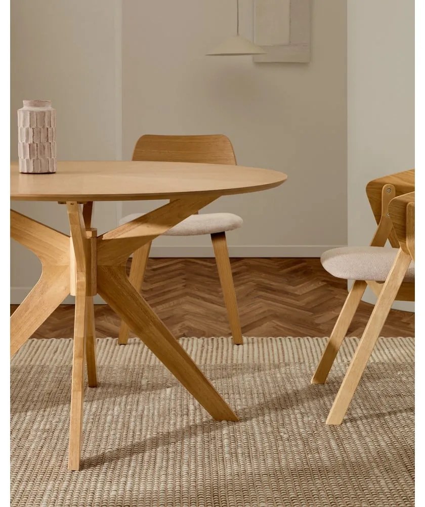 Okrągły stół z blatem w dekorze dębu ø 120 cm Naanim – Kave Home