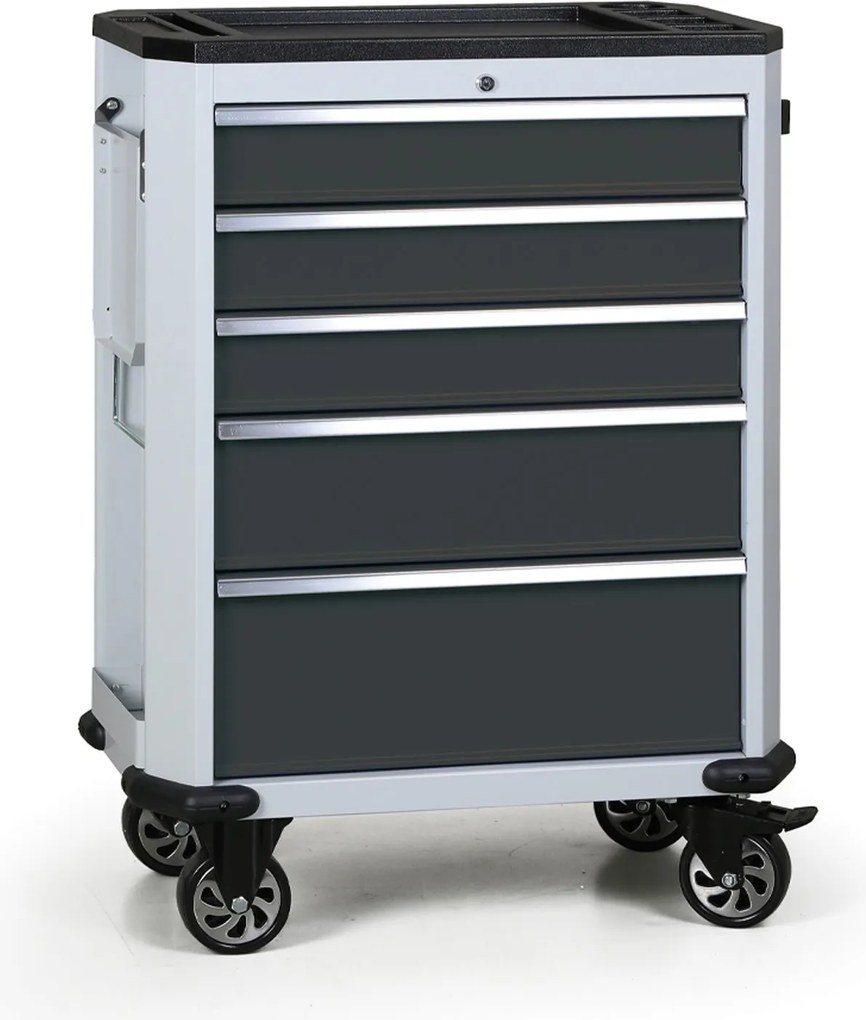 Wózek warsztatowy mobilny na narzędzia G2, 5 szuflad, grafitowy
