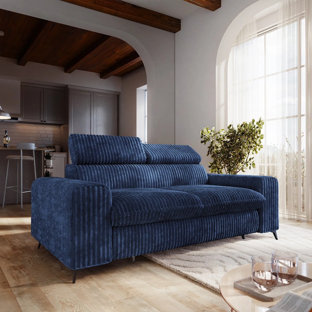Masseno Sofa BENETE z funkcją spania - Niebieski - TILIA 77