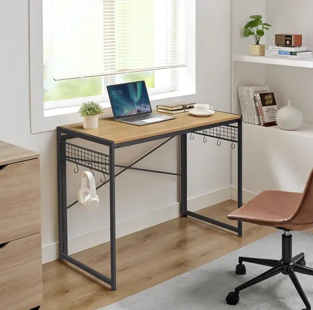 Proste biurko składane pod laptopa dąb sonoma H2-D74