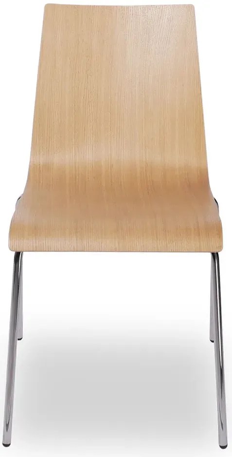 Drewniane krzesło sztaplowane naturalny + chrom - Pofus 3X