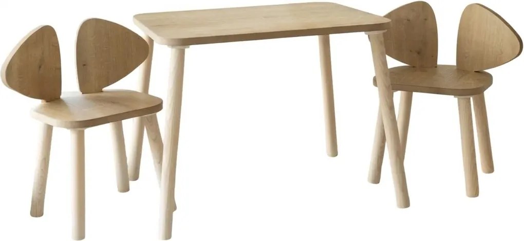 Zestaw dla dzieci stolik i dwa krzesełka Mickey Two Chair Set - Brown