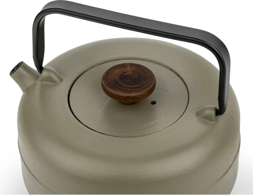 Żeliwny dzbanek do herbaty z sitkiem w kolorze khaki 750 ml Henan – Bredemeijer