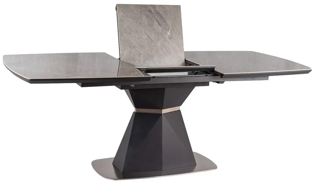 STÓŁ CORTEZ CERAMIC SZARY EFEKT MARMURU/ANTRACYT MAT 160(210)X90 SIGNAL