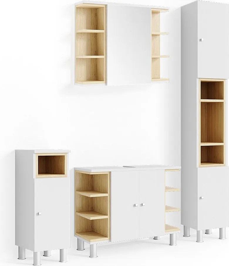 Zestaw mebli łazienkowych biały 79.6x32x64 aquis