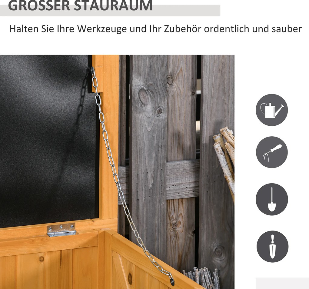 Skrzynia Ogrodowa Outsunny z Drewna Świerkowego – Odporna na Warunki Atmosferyczne, Wielofunkcyjna, Żółta