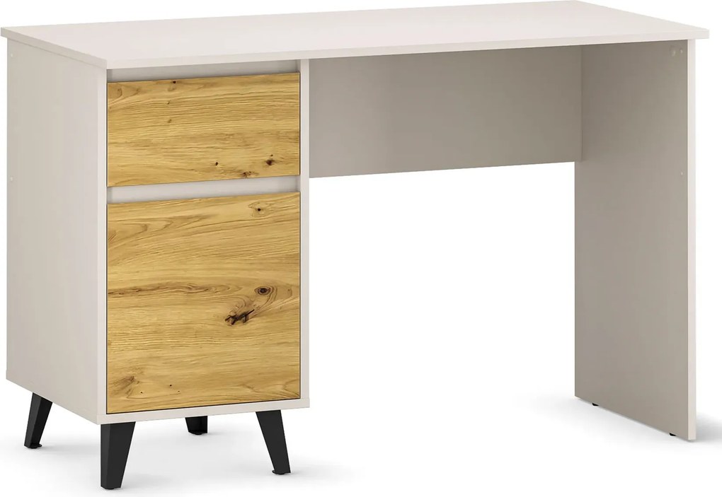 Biurko komputerowe z szafką i szufladą kaszmir + dąb artisan Z3-S59