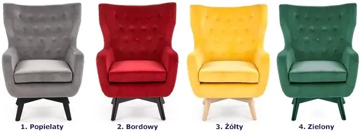 Zielony welwetowy fotel do karmienia uszak C5-S65
