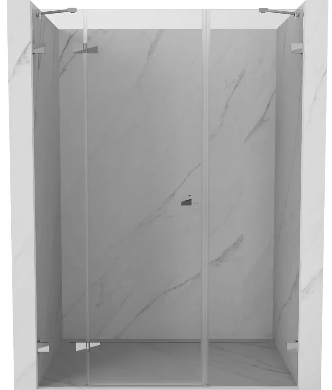 Mexen Lunar drzwi prysznicowe uchylne lewe 130 cm, transparent, chrom - 834S-130-050-01-00-L
