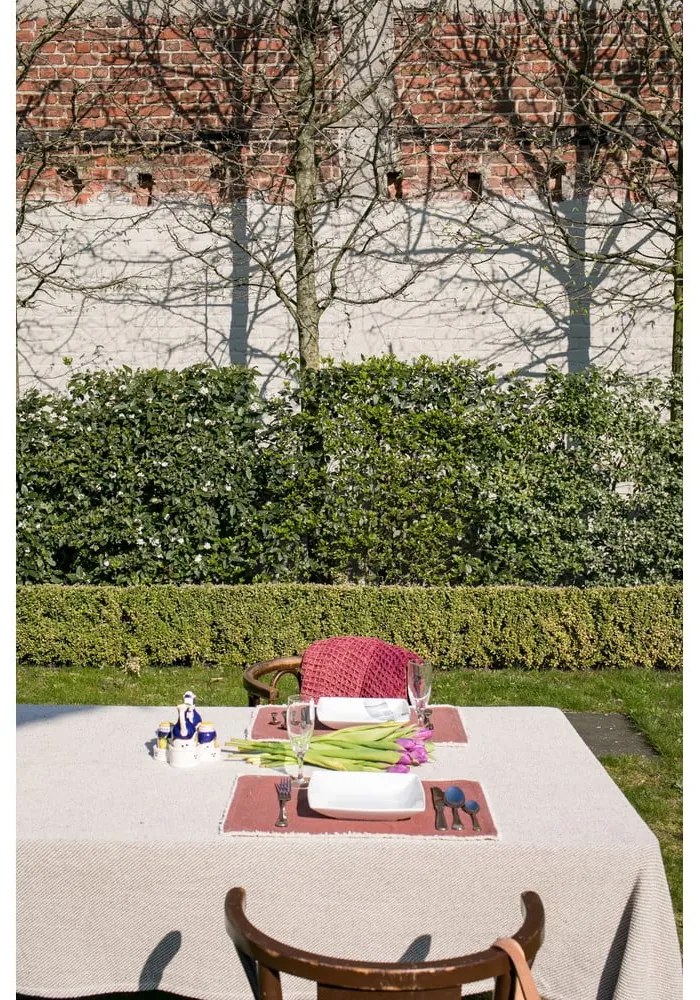 Beżowo-różowy bawełniany obrus Tiseco Home Studio, 250x150 cm