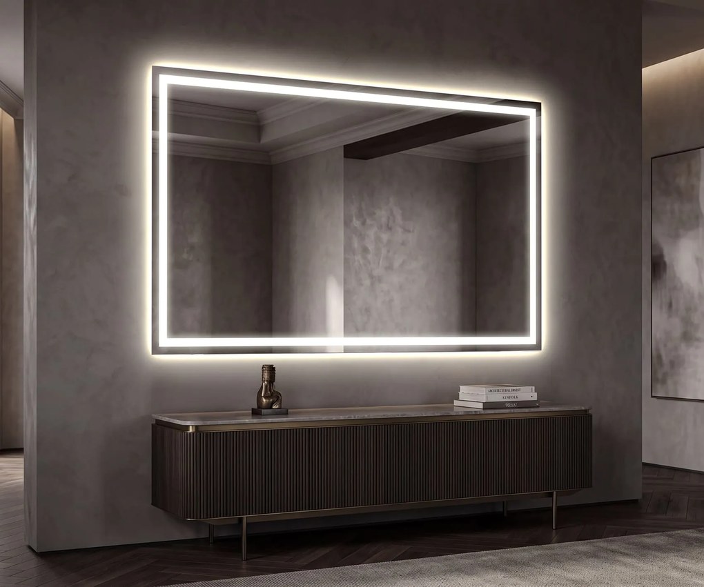 Lustro Ścienne do Salonu Podświetlane LED L49