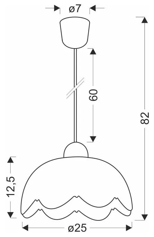 Biała lampa wisząca ze szklanym kloszem ø 25 cm Bratek – Candellux Lighting