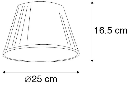 Klosz plisowany biały 25/16,5 cm