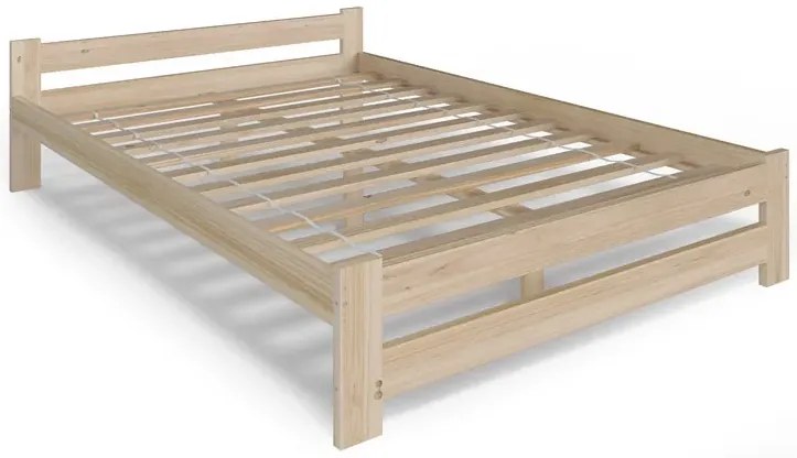 Sosnowe łóżko z materacem 120x200 L0-P38